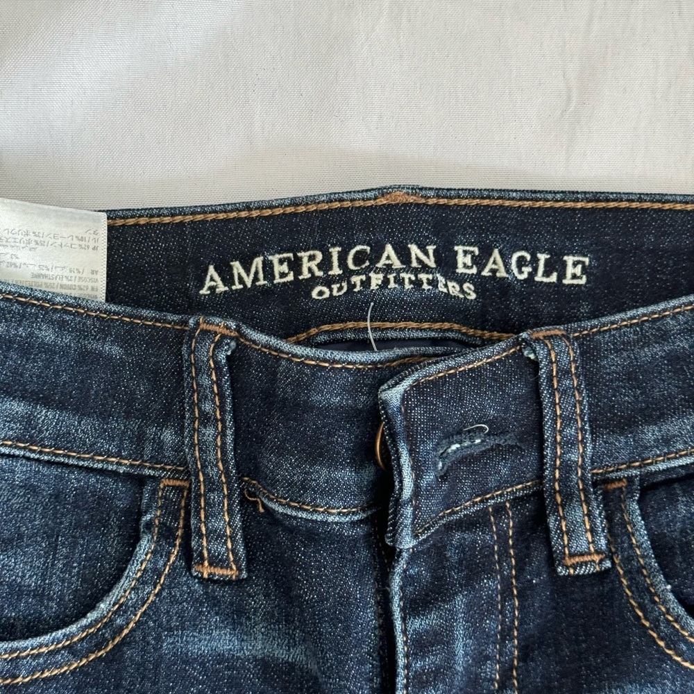 American Eagle Outfitters Hi Rise Jegging Crop Super Stretch Blue Jeans Size 4